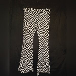 No Boundaries Black and White Flare Pants